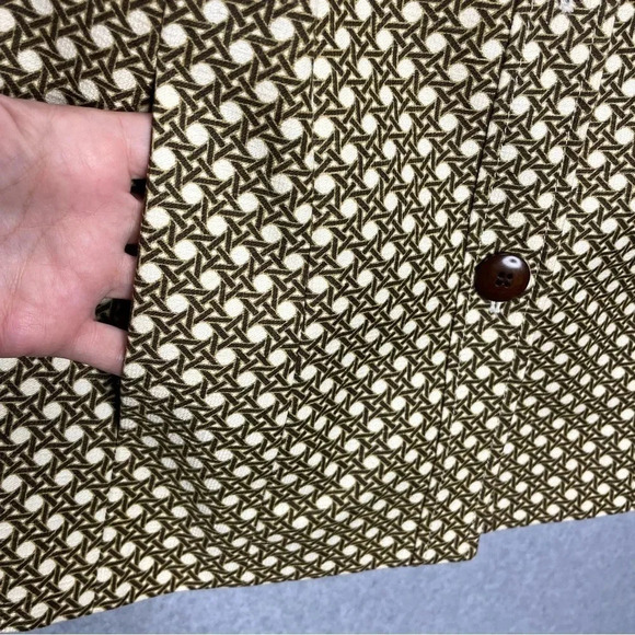 Talbots Woman Polka Dot Woven Geometric Pattern 3/4 Sleeve Cotton Blazer - Picture 5 of 7